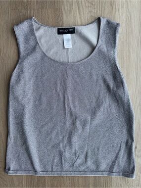 Jones New York Silver Shimmer Sleeveless Knit Tank